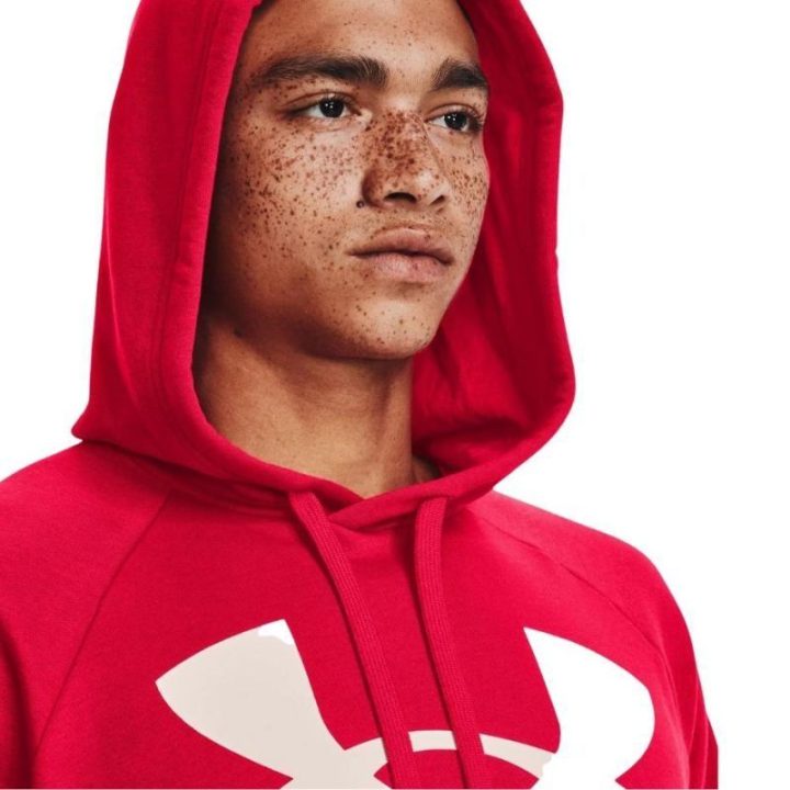 Vyriškas džemperis su gobtuvu Under Armour Rival Fleece, raudonas
