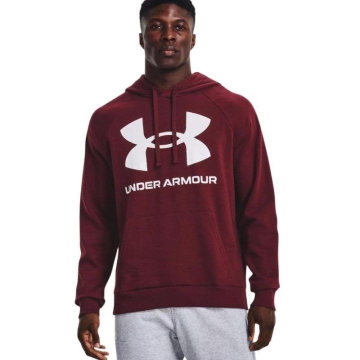 Vyriškas džemperis su gobtuvu Under Armour Rival Fleece Big Logo HD, bordo