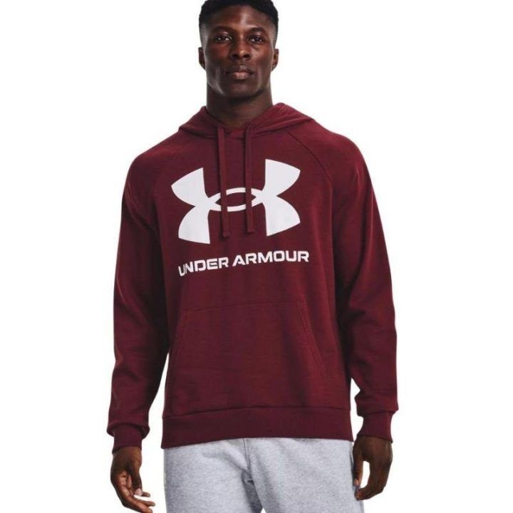 Vyriškas džemperis su gobtuvu Under Armour Rival Fleece Big Logo HD, bordo