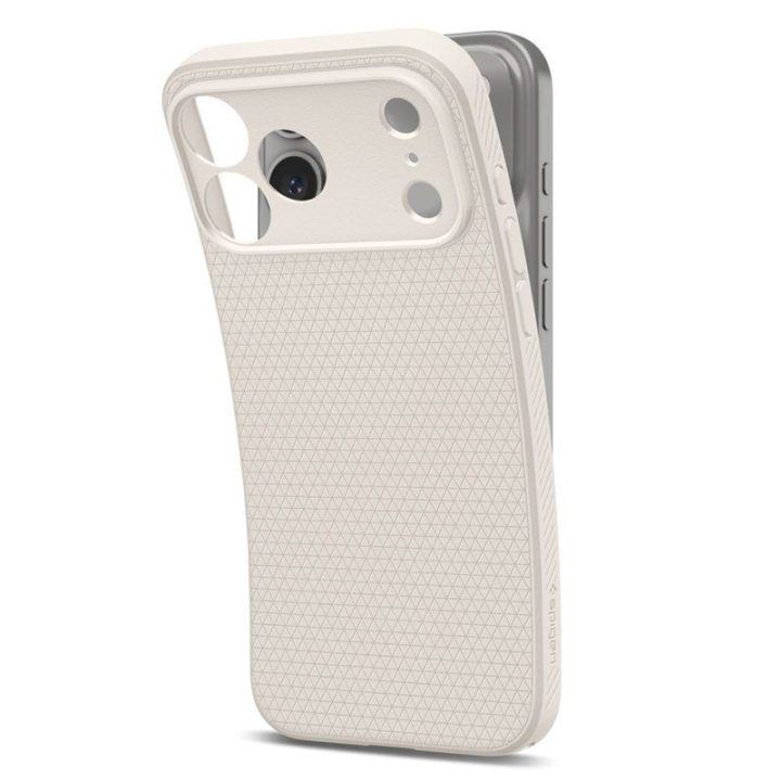 TPU dėklas iPhone 18 Pro Max / 17 Pro Max Spigen Liquid Air, natūralaus titano spalvos