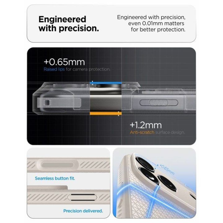 TPU dėklas iPhone 18 Pro Max / 17 Pro Max Spigen Liquid Air, natūralaus titano spalvos