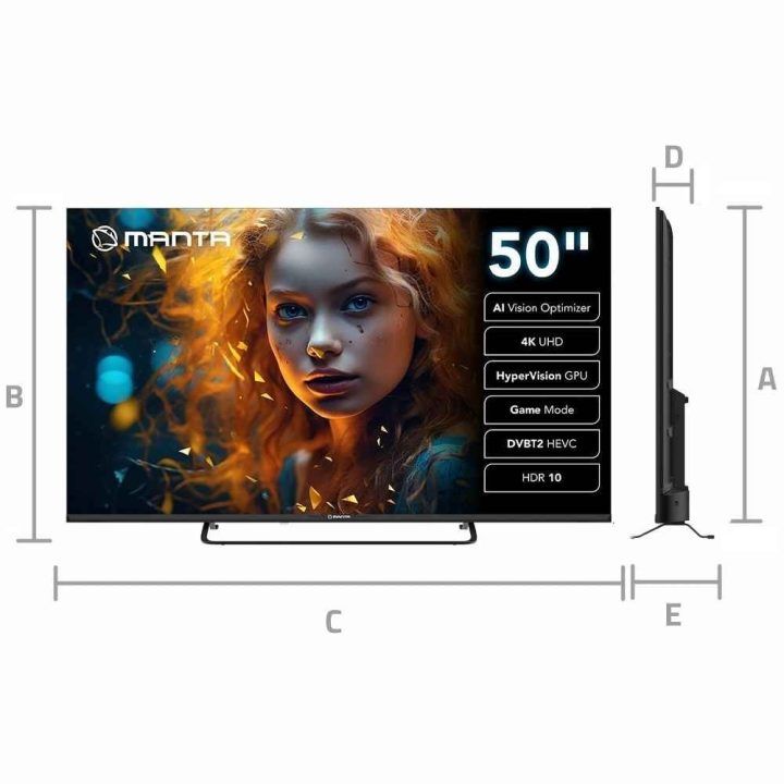 50 colių 4K UHD išmanusis televizorius Manta MATV002LUV50