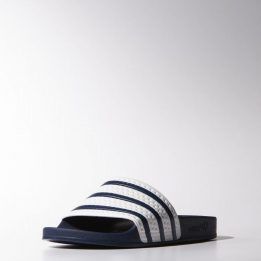 Vyriškos šlepetės adidas Originals Adilette, tamsiai mėlynos ir baltos
