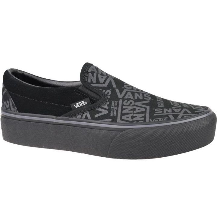 Moteriški įspiriami sportbačiai su platforma Vans 66 Classic, juodi
