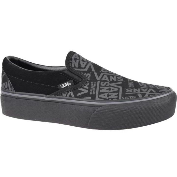 Moteriški įspiriami sportbačiai su platforma Vans 66 Classic, juodi