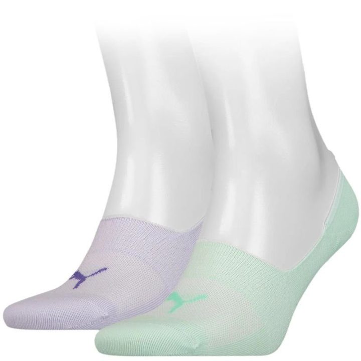 Moteriškos kojinės Puma Footie, 2 poros, mėtų ir violetinės