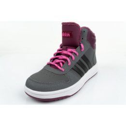 Vaikiški aukšti sportbačiai adidas Hoops Mid 2.0, pilki ir bordo