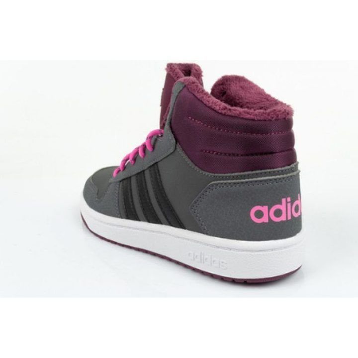 Vaikiški aukšti sportbačiai adidas Hoops Mid 2.0, pilki ir bordo