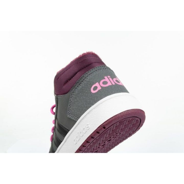 Vaikiški aukšti sportbačiai adidas Hoops Mid 2.0, pilki ir bordo