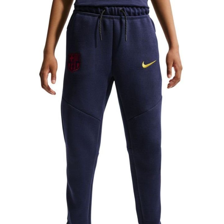 Vaikiškos kelnės Nike FC Barcelona Tech Fleece, tamsiai mėlynos