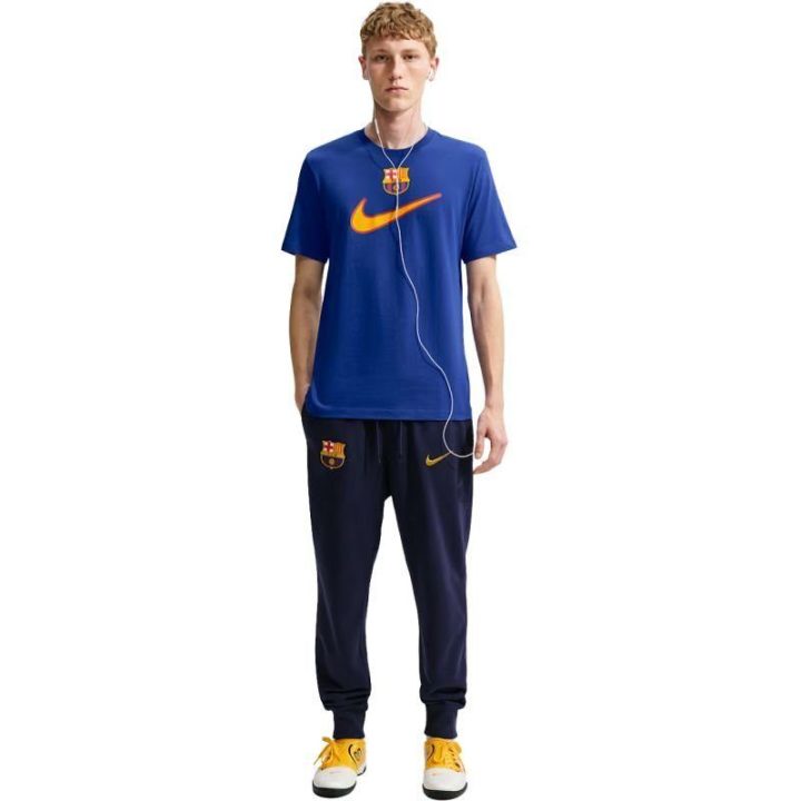 Vyriški medvilniniai marškinėliai Nike FC Barcelona Swoosh, mėlyni