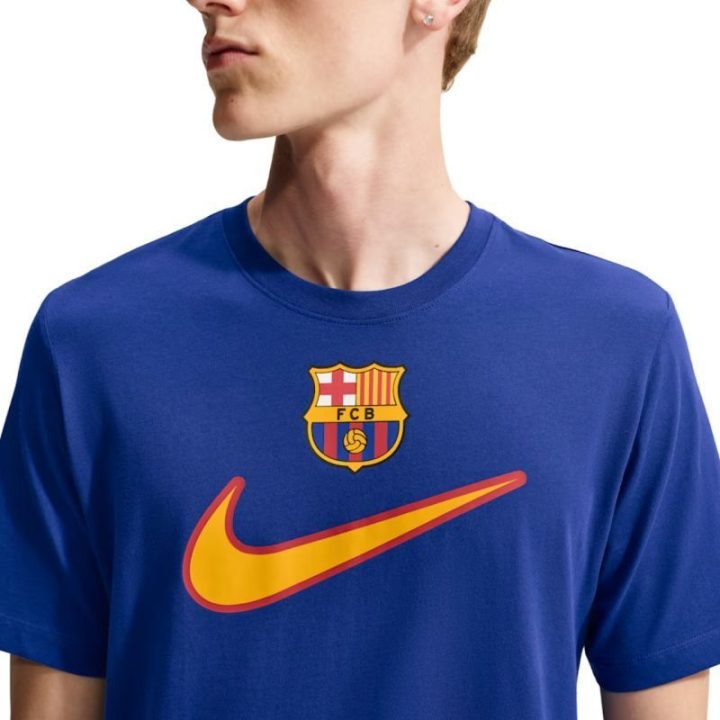Vyriški medvilniniai marškinėliai Nike FC Barcelona Swoosh, mėlyni