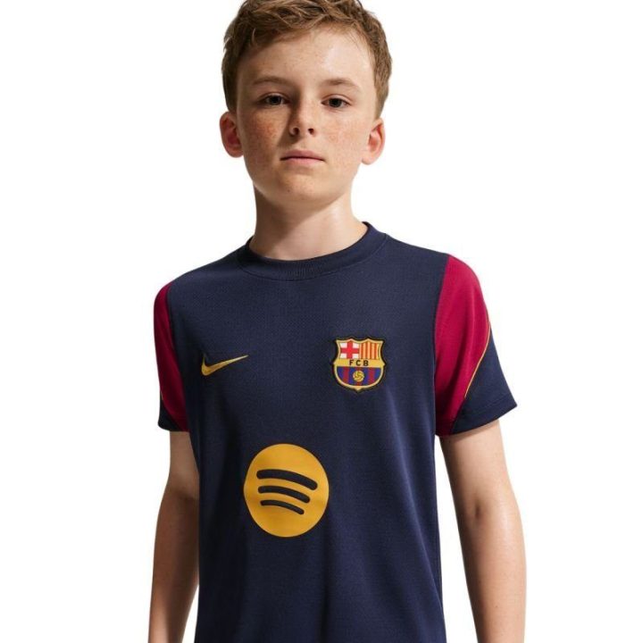 Vaikiški marškinėliai Nike FC Barcelona Strike, tamsiai mėlyni ir bordo