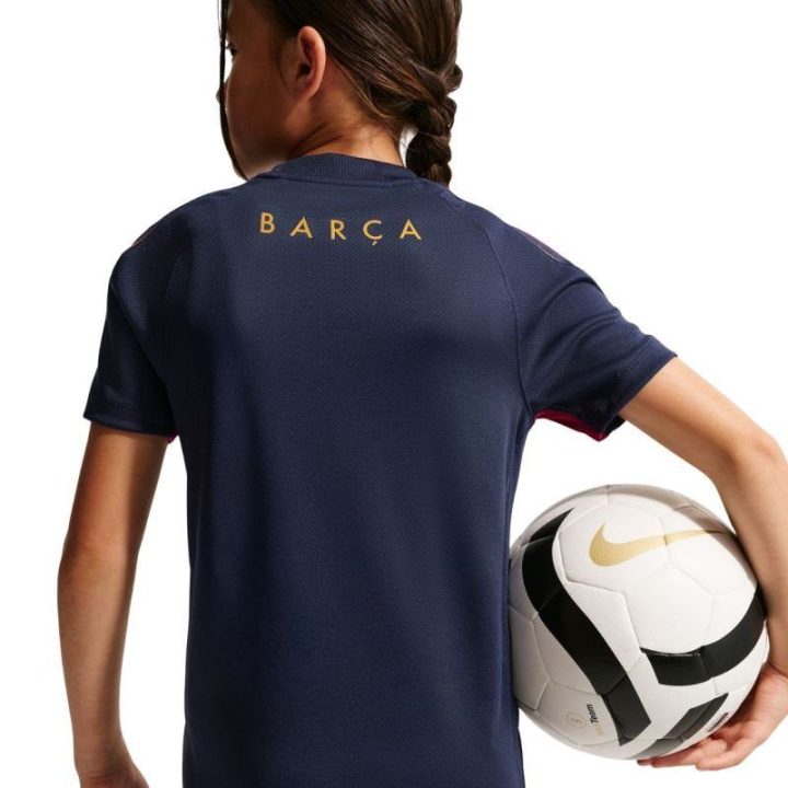 Vaikiški marškinėliai Nike FC Barcelona Strike, tamsiai mėlyni ir bordo