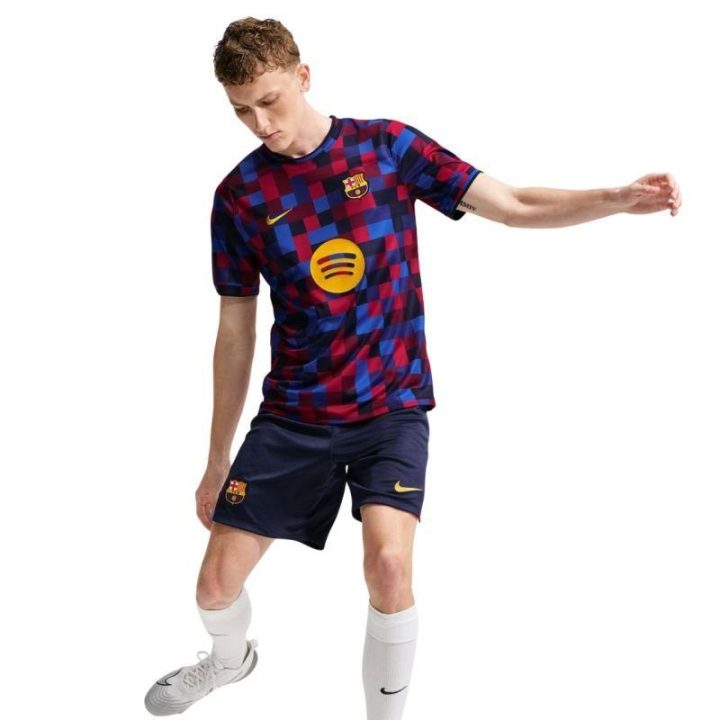 Vyriški marškinėliai Nike FC Barcelona Home, tamsiai mėlyni ir bordo