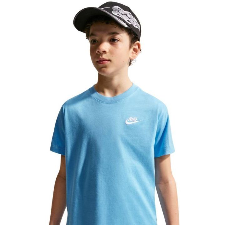 Vaikiški medvilniniai marškinėliai Nike Sportswear, žydri