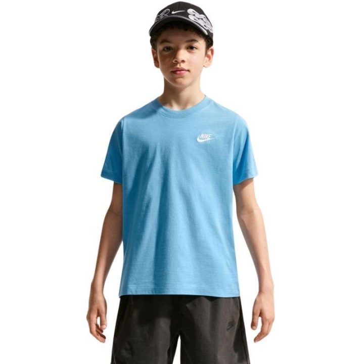 Vaikiški medvilniniai marškinėliai Nike Sportswear, žydri