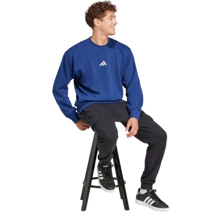 Vyriškas medvilninis džemperis adidas Essentials Feelcozy, mėlynas