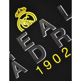 Vyriški medvilniniai marškinėliai su „1902“ Real Madryt, juodi