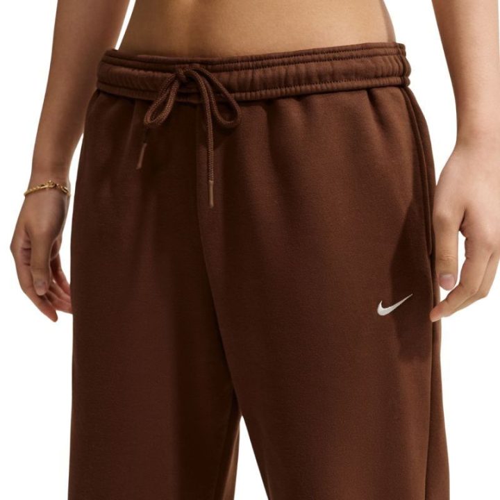 Moteriškos medvilninės kelnės Nike Studio Fleece Medium Weigh, rudos