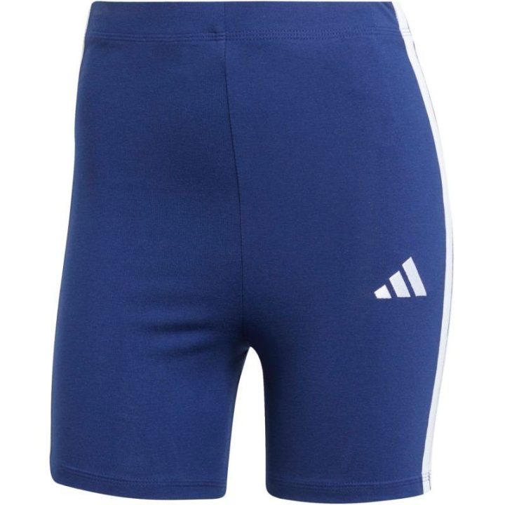 Moteriški šortai aukštu liemeniu adidas Essentials 3-Stripes, mėlyni