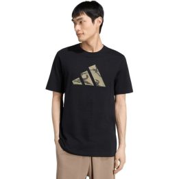 Vyriški medvilniniai marškinėliai adidas Camo Three Bar, juodi