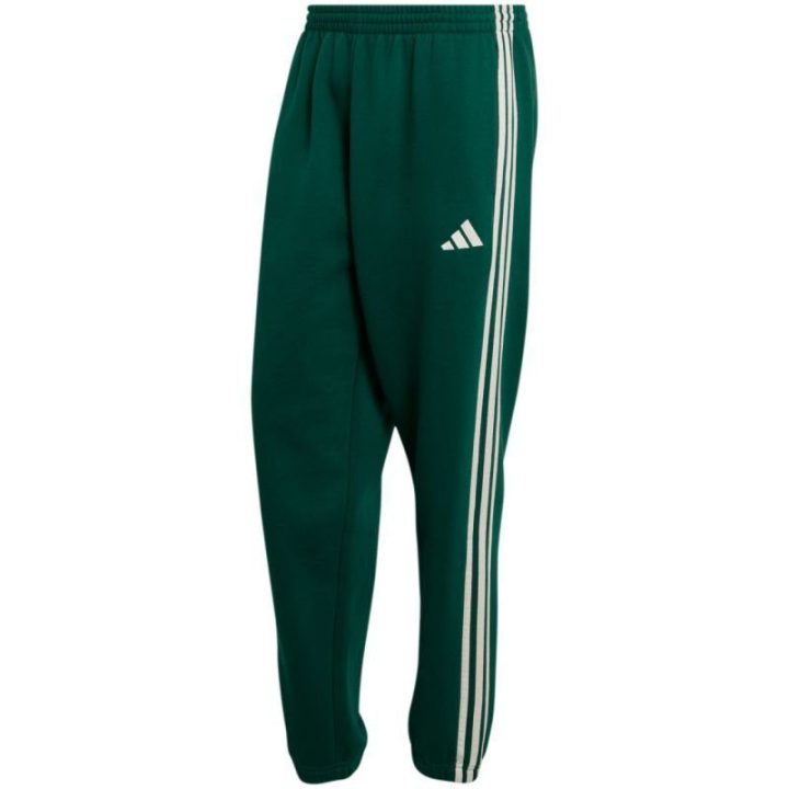 Vyriškos medvilninės kelnės adidas Essentials 3-Stripes, žalios