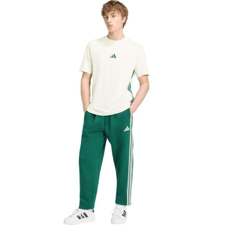 Vyriškos medvilninės kelnės adidas Essentials 3-Stripes, žalios