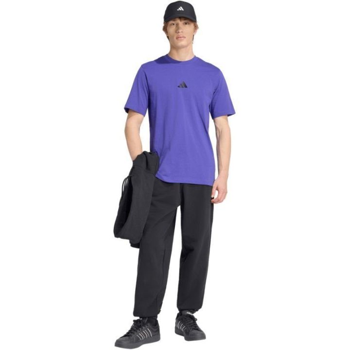 Vyriški medvilniniai marškinėliai adidas Essentials, violetiniai