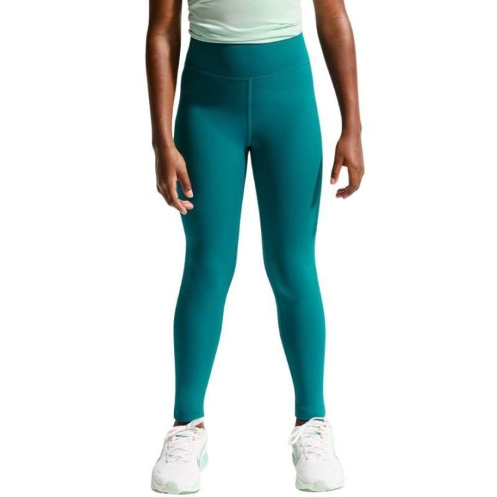 Tamprės mergaitėms su aukštu liemeniu Nike One, žalios