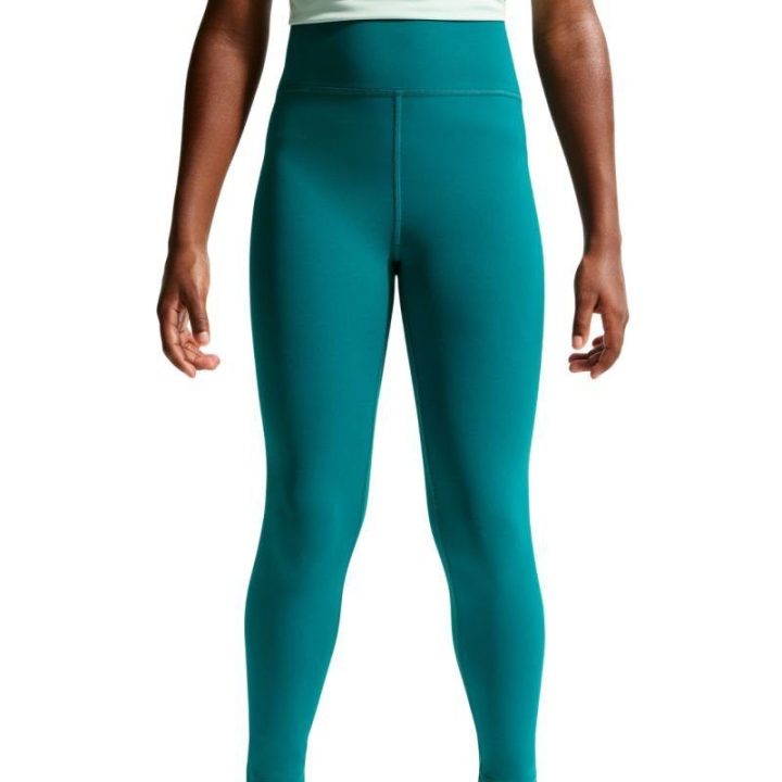 Tamprės mergaitėms su aukštu liemeniu Nike One, žalios