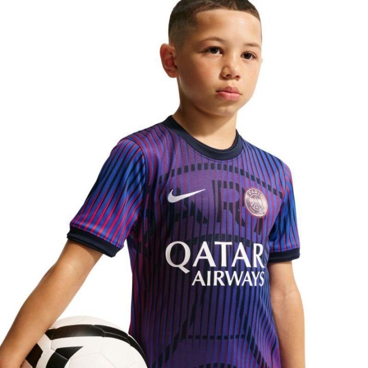 Vaikiški futbolo marškinėliai Nike PSG, violetiniai