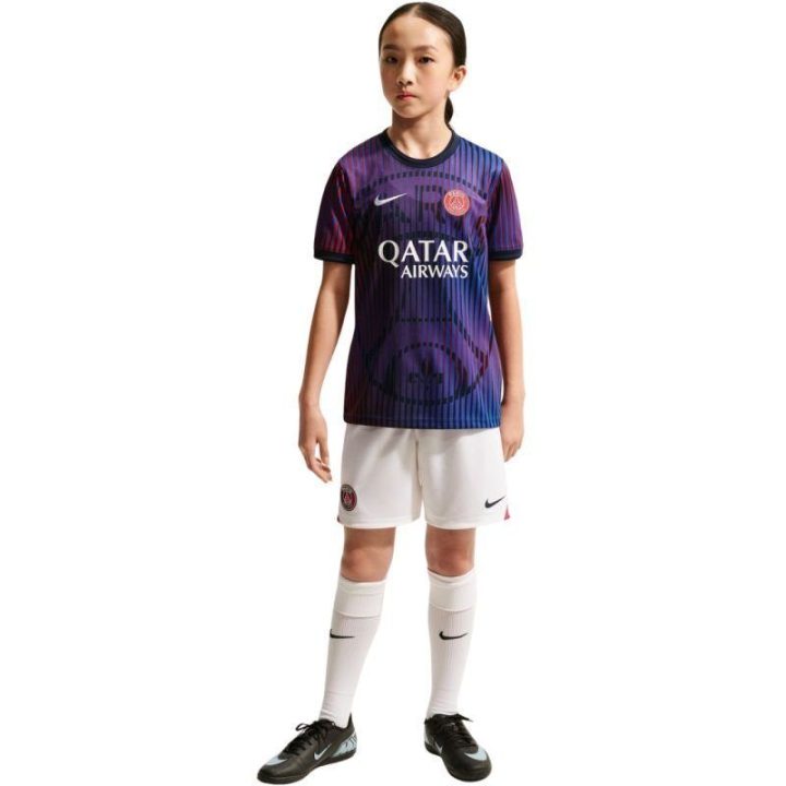 Vaikiški futbolo marškinėliai Nike PSG, violetiniai