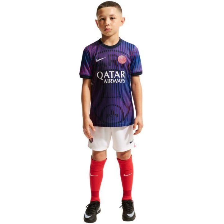 Vaikiški futbolo marškinėliai Nike PSG, violetiniai