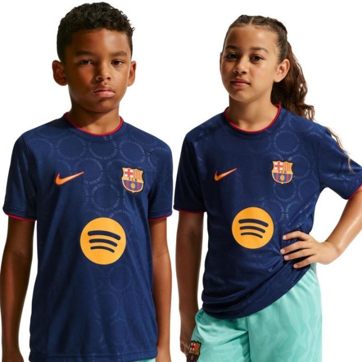 Vaikiški futbolo marškinėliai Nike FC Barcelona Third, tamsiai mėlyni