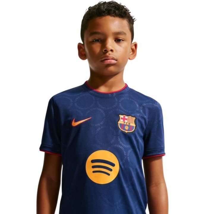 Vaikiški futbolo marškinėliai Nike FC Barcelona Third, tamsiai mėlyni