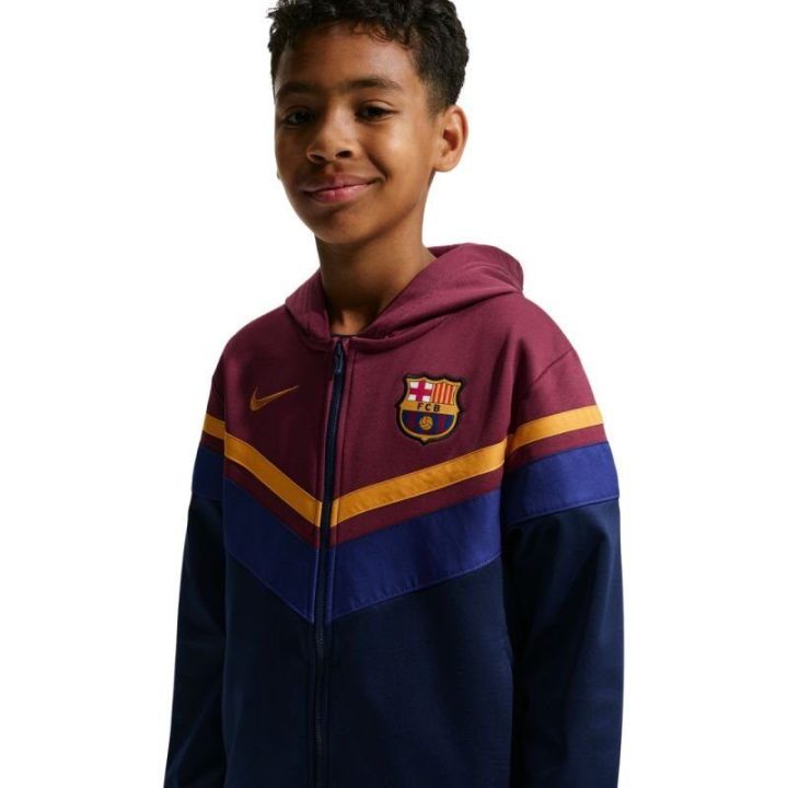 Vaikiškas sportinis kostiumas su Dri-FIT Nike FC Barcelona Home, tamsiai mėlynas ir bordo