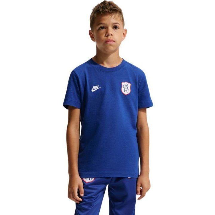 Vaikiški medvilniniai marškinėliai Nike Chelsea FC Premier, mėlyni