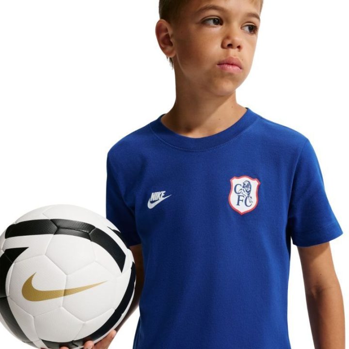 Vaikiški medvilniniai marškinėliai Nike Chelsea FC Premier, mėlyni