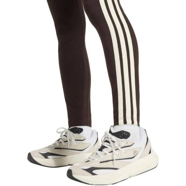 Moteriškos medvilninės tamprės adidas Essentials 3-Stripes, rudos