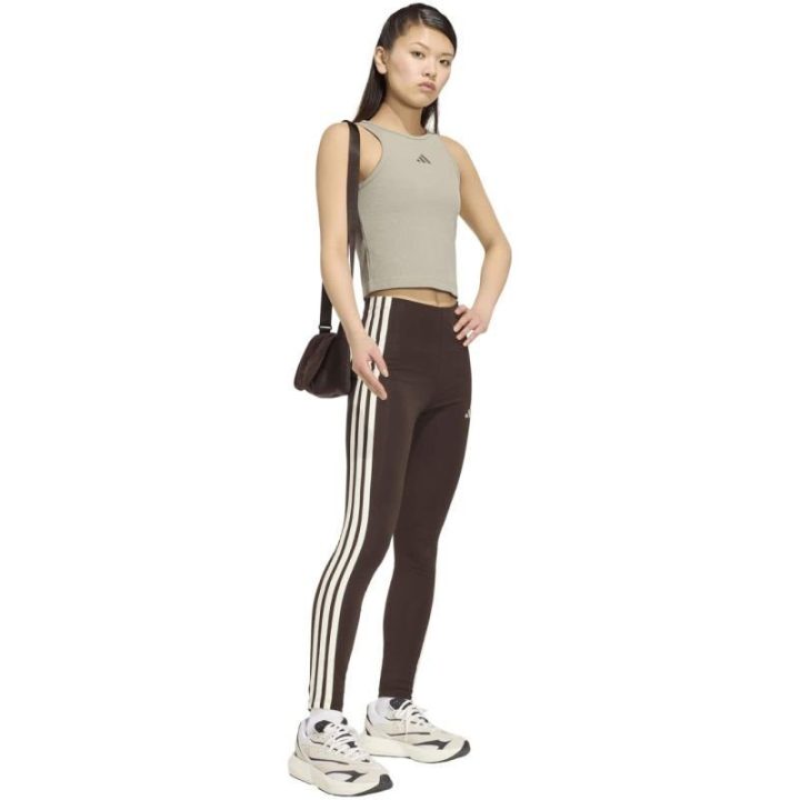 Moteriškos medvilninės tamprės adidas Essentials 3-Stripes, rudos