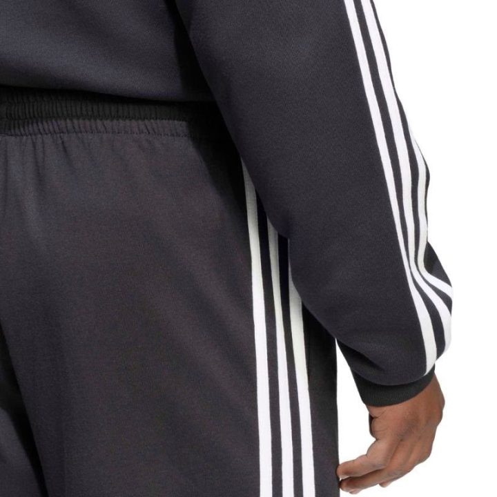 Vyriškos laisvo kirpimo kelnės adidas Essentials 3-Stripes, juodos