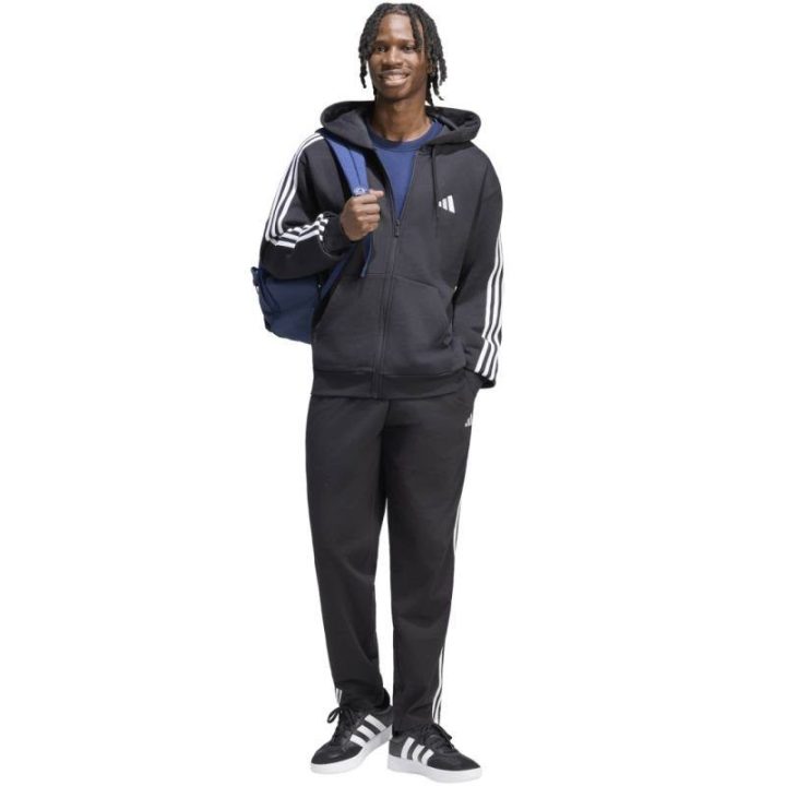 Vyriškos laisvo kirpimo kelnės adidas Essentials 3-Stripes, juodos