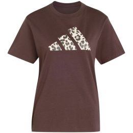 Moteriški medvilniniai marškinėliai adidas Animal Graphic, rudi