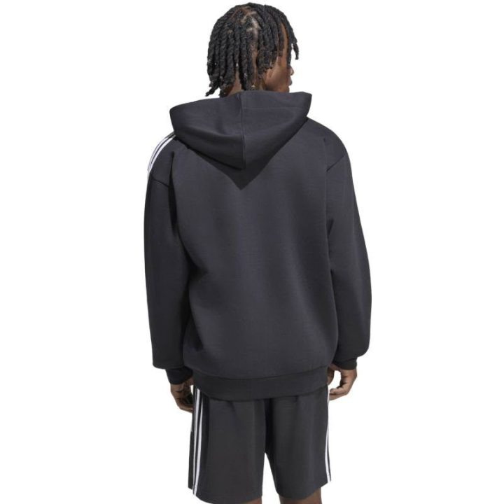 Vyriškas užsegamas džemperis adidas Essentials 3-Stripes, juodas