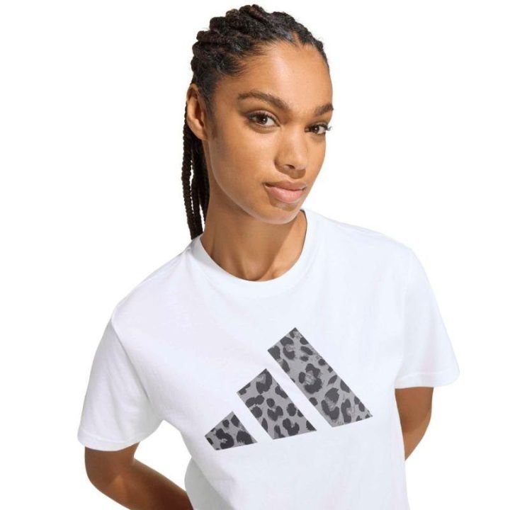 Moteriški medvilniniai marškinėliai adidas Animal Graphic, balti