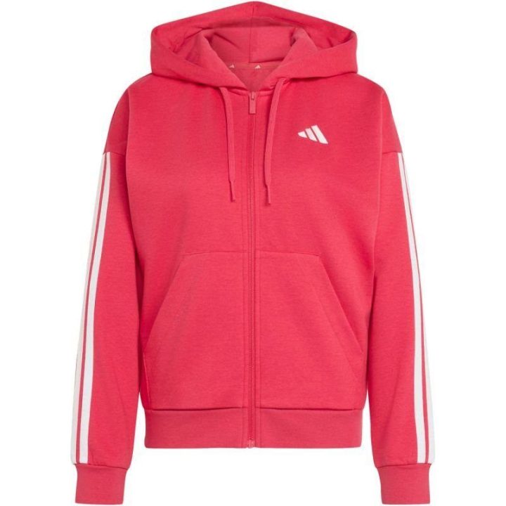 Moteriškas džemperis su gobtuvu adidas Essentials 3-Stripes, rožinis
