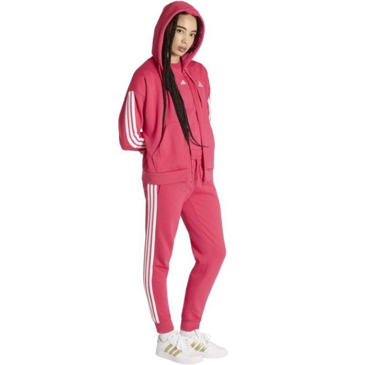 Moteriškas džemperis su gobtuvu adidas Essentials 3-Stripes, rožinis