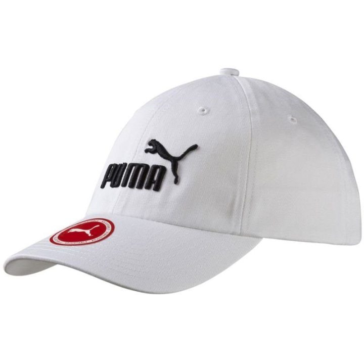 Medvilninė kepurė su snapeliu Puma Essential, balta