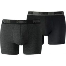 Vyriškų medvilninių bokserių komplektas Puma Basic Boxer, 2 poros, juodi ir grafito